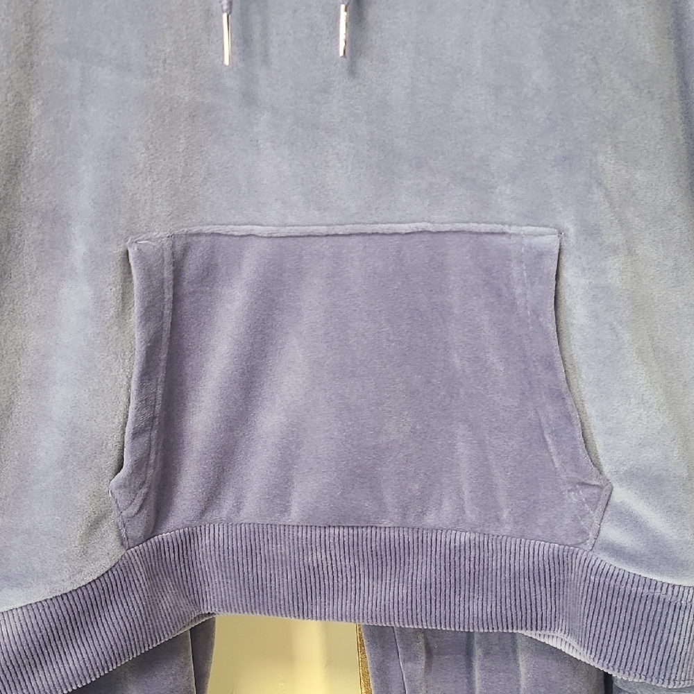 Bebe Sport Lavender Gray Velour Hoodie and Joggers Set Large - Picture 5 of 16